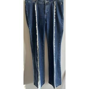 Baby Phat Women's Jeans Stretch Fringe Western Boho Country Sz 7 VTG Y2K 90s MED